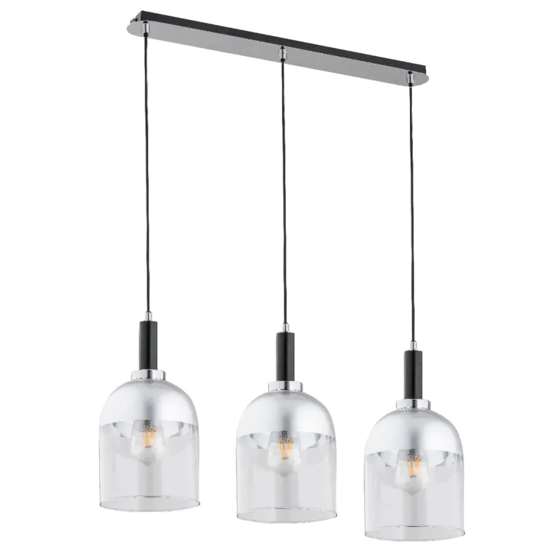 Lampa wisząca Vento 62193 Alfa 3xE27 LED Metal Czarny - Chrom Ostatnie sztuki