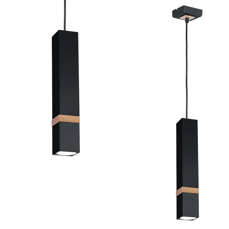 Niska cena Lampa wisząca VIDAR MLP5403 Milagro 1xGU10 Metal + Drewno Czarny