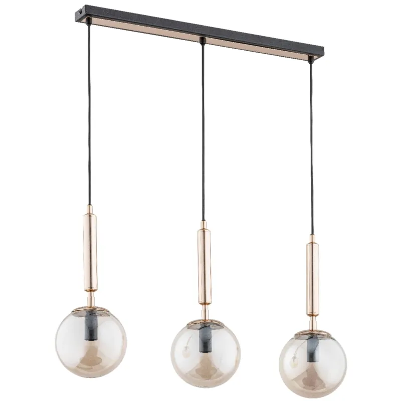 Bezpieczna płatność Lampa wisząca Volda 63067 Alfa 3xE14 LED Metal Czarny - Stare Złoto