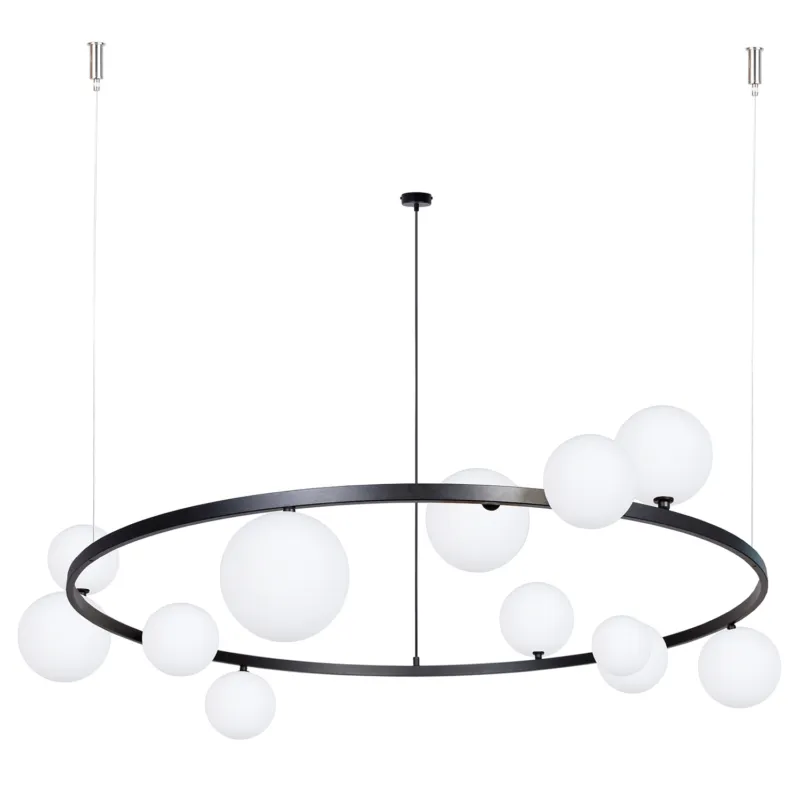Lampa wisząca Żyrandol BOLERO Sigma Lighting 12XG9 MAX 12W LED Stal lakierowana Czarny/Biały Szybka dostawa