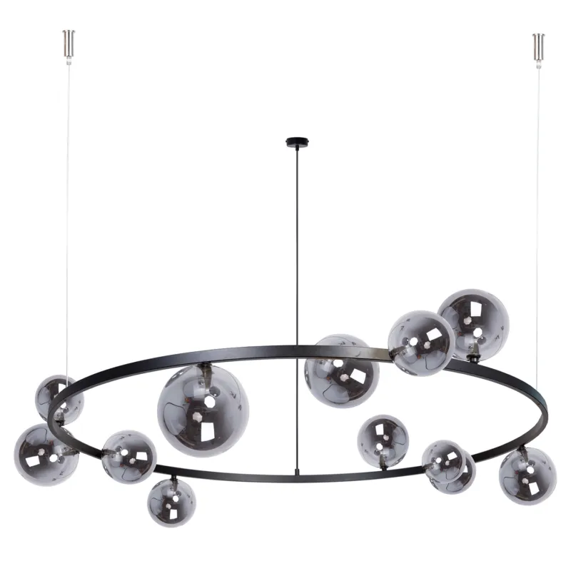 Nie przegap Lampa wisząca Żyrandol BOLERO Sigma Lighting 12XG9 MAX 12W LED Stal lakierowana Czarny/Grafit
