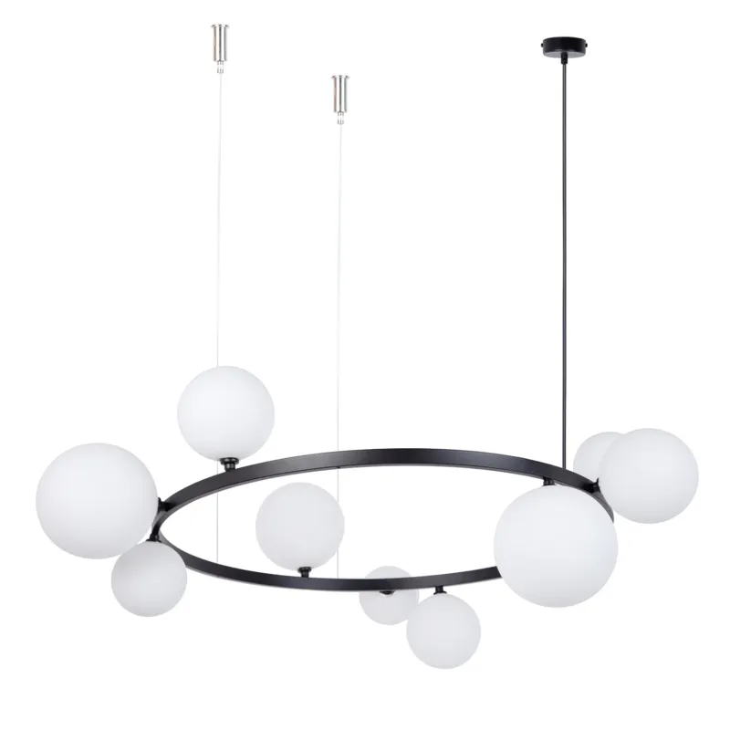 Hit sprzedaży Lampa wisząca Żyrandol BOLERO Sigma Lighting 9XG9 MAX 12W LED Stal lakierowana Czarny/Biały