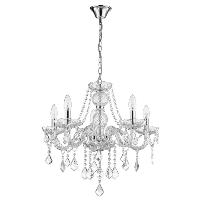 Lampa wisząca żyrandol Cristallo LP-2940/5P Light Prestige 5x E14 Szkło Transparentny Wybór klientów