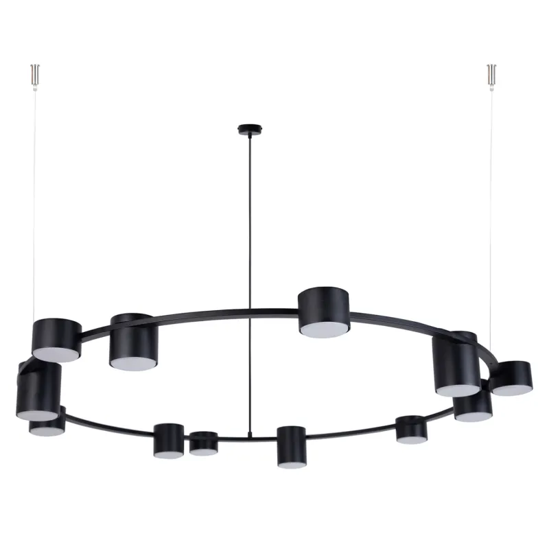 Do wyczerpania zapasów Lampa wisząca Żyrandol KODO Sigma Lighting 12x GX53 MAX 12 W LED Stal lakierowana Czarny/Czarny