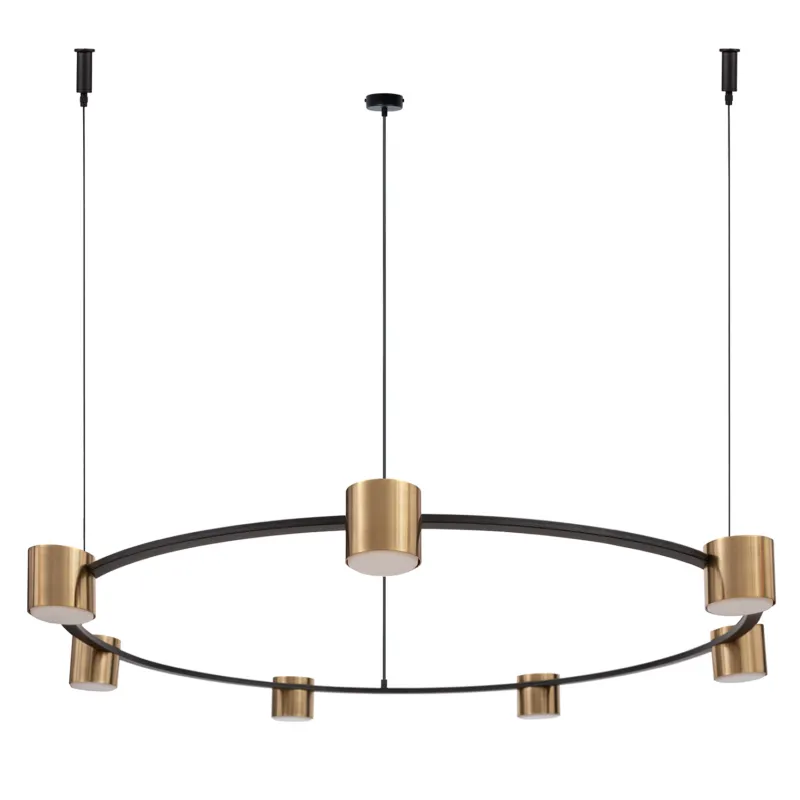 Lampa wisząca Żyrandol KODO Sigma Lighting 7x GX53 MAX 12 W LED Stal lakierowana Czarny/Złoty Nie przegap