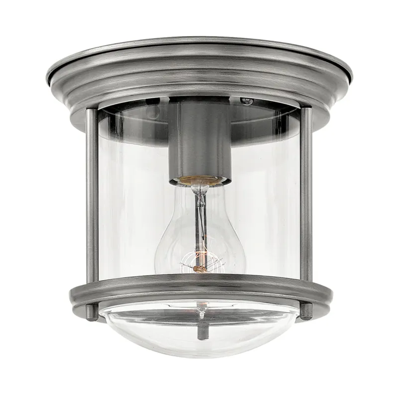 Lampa sufitowa plafon Hadrian QN-HADRIAN-MINI-F-AN-CLEAR Quintiesse 1xE27 60W Stal, Szkło Antyczny nikiel Wybór klientów