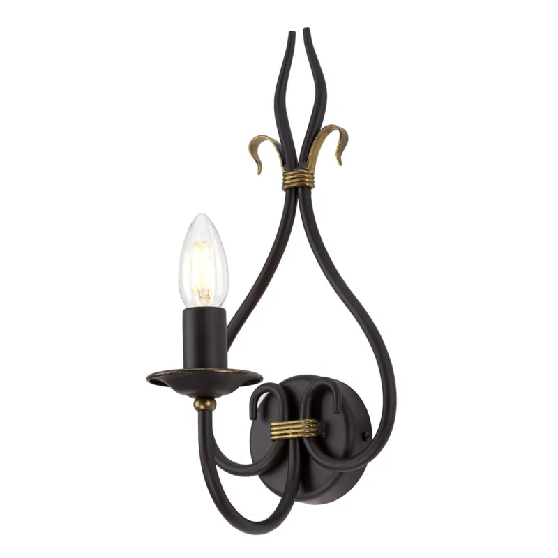 Lampa ścienna Windermere WM1 Elstead Lighting 1x60W E14 Żelazo Brązowy Okazja