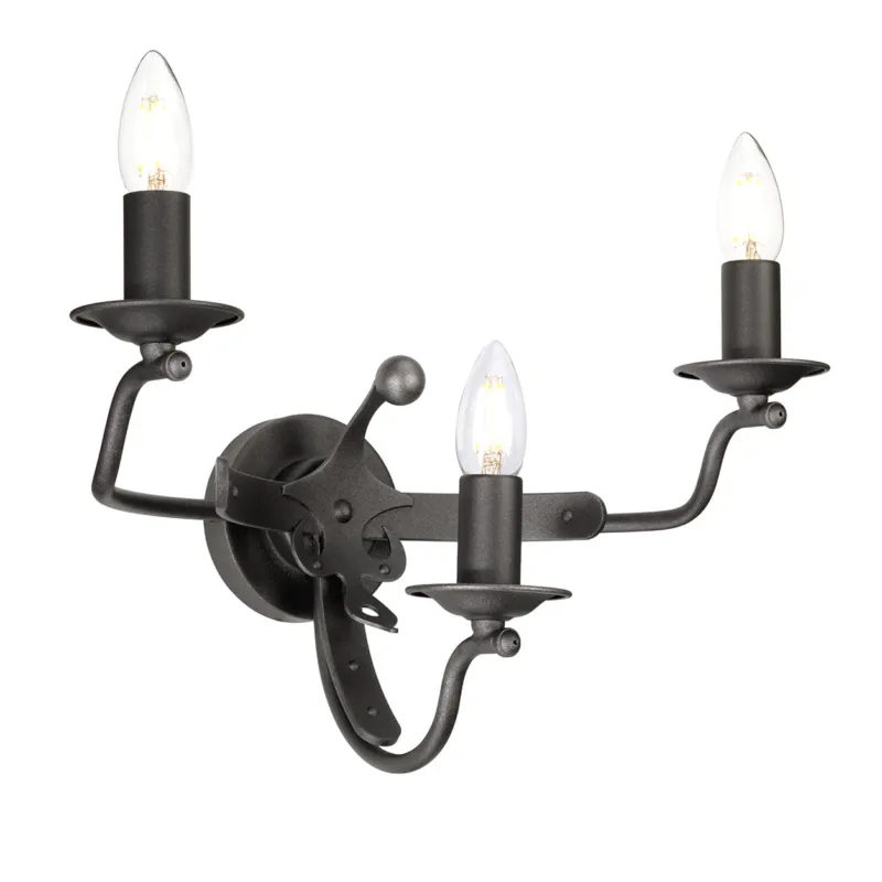 Nowość Lampa ścienna Windsor WINDSOR-W3-GR Elstead Lighting 3x60W E14 Stal Czarny
