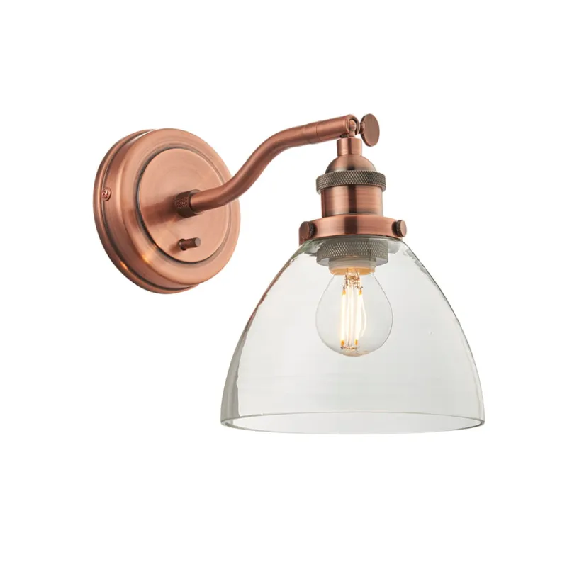 Endon Lampa ścienna Hansen 1x40W E14 Postarzany miedź Bezpieczne zakupy