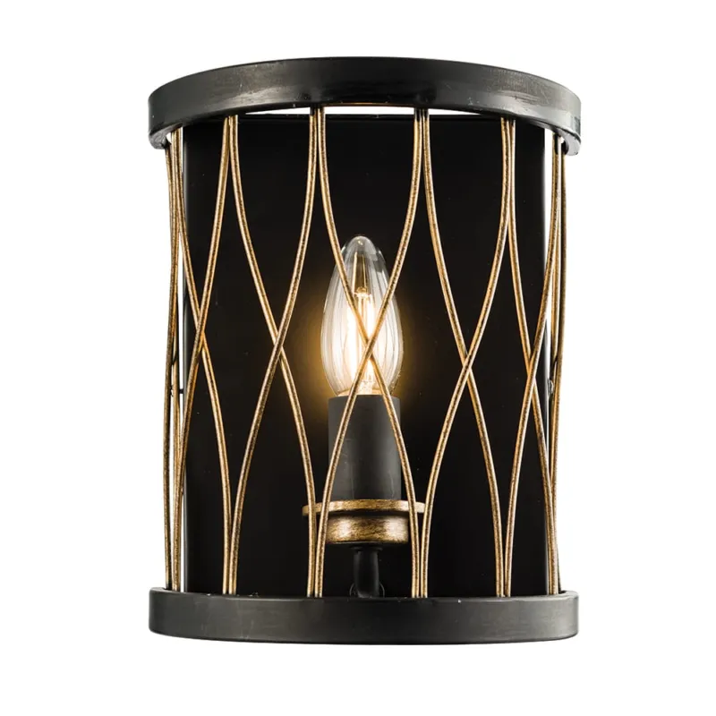 Endon Lampa ścienna Heston 1x40W E14 Czarny Matowy Szybka dostawa
