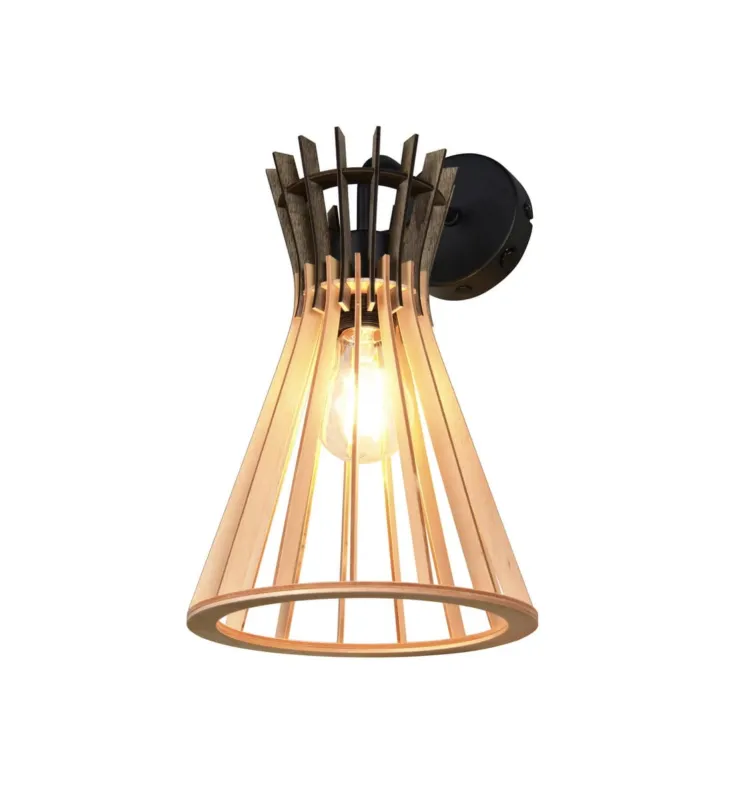 Taniej Lampa ścienna kinkiet ALICE R21861736 RL 1x10W E27 Metal MDF /Czarny Naturalny