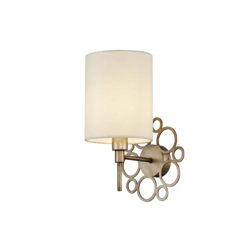 Zniżka Lampa ścienna kinkiet Anna H007WL-01G Maytoni E14x40W Metal/Tkanina na PCV Złoto/Kremowy