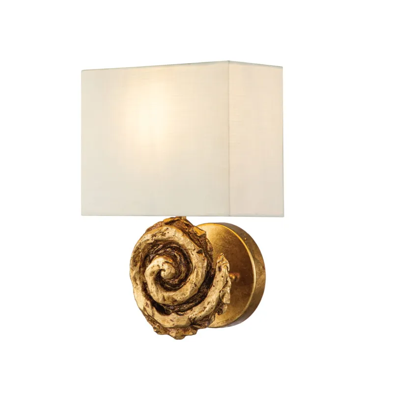 Premium Lampa ścienna Duży kinkiet Swirl FB-SWIRL-1L-G Elstead Lighting 1x60 W E27 Płatki złota