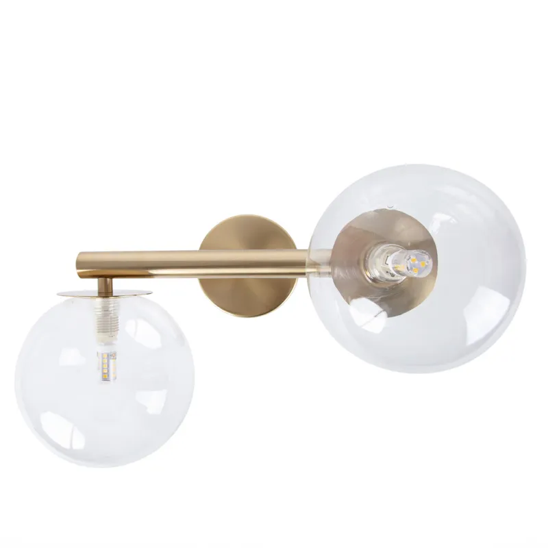 Lampa ścienna Kinkiet AVOLA Sigma Lighting 2xG9 max 12W LED Stal mosiądzowana Złoty/Transparentny Bestseller