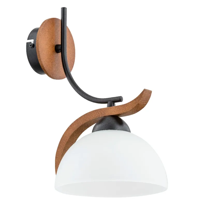 Lampa ścienna Kinkiet Bafia 26120 Alfa 1xE27 LED Drewno/Tworzywo Czarny - Orzech Rabat