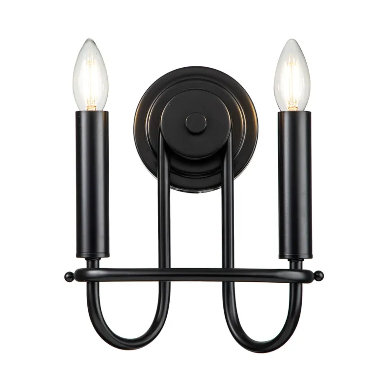 Bezpieczne zakupy Lampa ścienna Kinkiet Capitol Hill KL-CAPITOL-HILL2-BLK Elstead Lighting 2x40 W E14 Czarny
