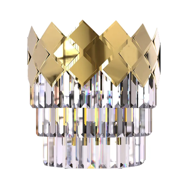 Zniżka Lampa ścienna kinkiet CARISMA ML8890 Milagro 2xE14 40W Metal + Kryształ Złoty