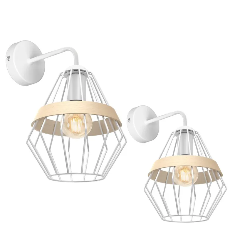 Tylko do końca tygodnia Lampa ścienna kinkiet CLIFF MLP5517 Milagro 1xE27 60W Metal + Drewno Biały