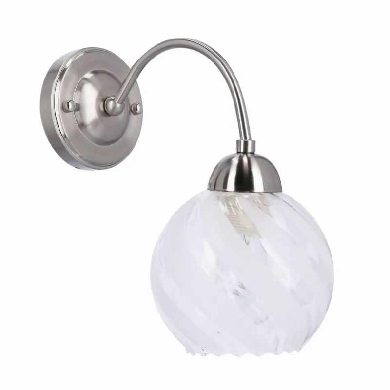Kinkiet Candellux Baida satynowy z matowo transparentnym kloszem 1×E27 Oferta limitowana