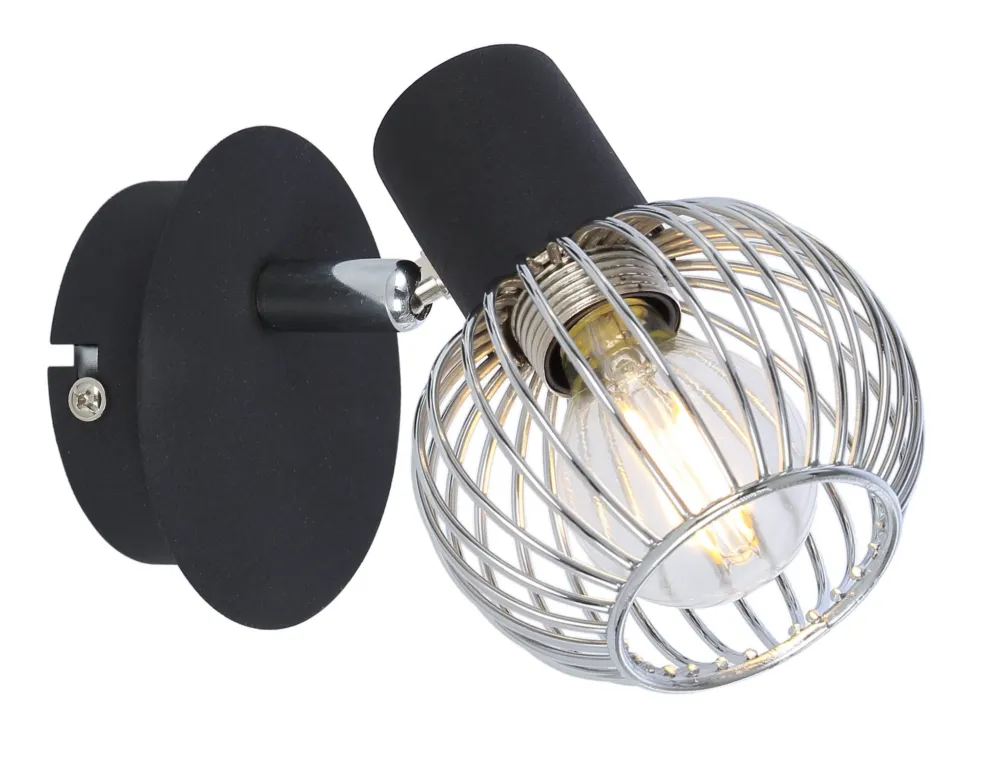 Kinkiet Candellux Oslo czarny z chromem 1×E14 Szybka wysyłka