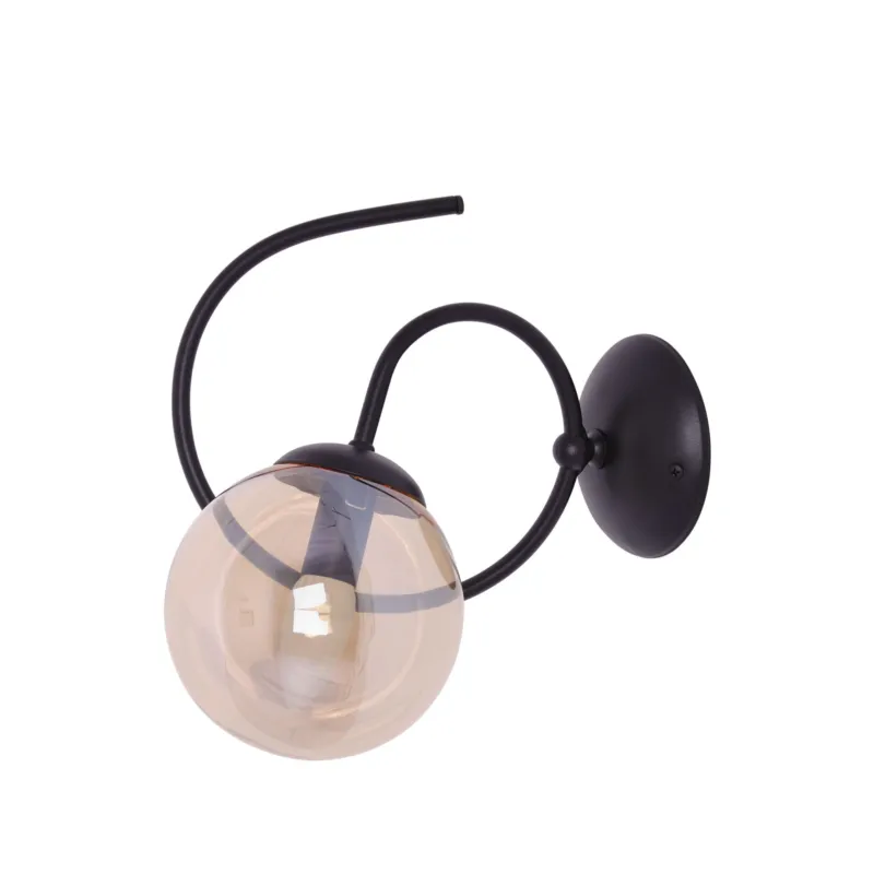Szybka dostawa Kinkiet FLORO K-5128 Bursztynowy, czarny 1 źr., E14, 10W LED - Kaja