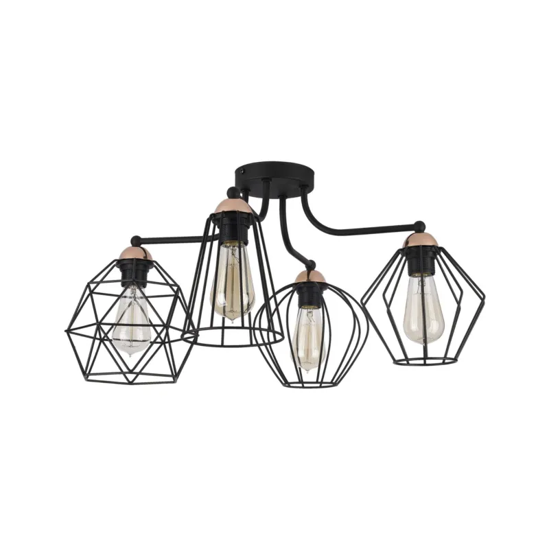 Kinkiet Galaxy Czarny, Miedziany 4x E27 - TK Lighting Taniej