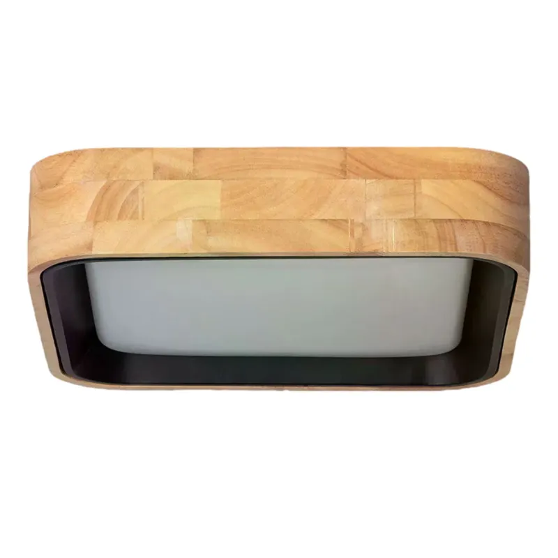 Bestseller Plafon LED Abruzzo Mazza 16W Kwadratowy Naturalne Drewno 3 Barwy Świecenia CCT 37cm