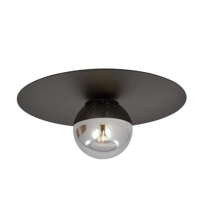 Plafon Solar czarny / klosz grafitowy 1x E14 - Emibig Wyjątkowa oferta