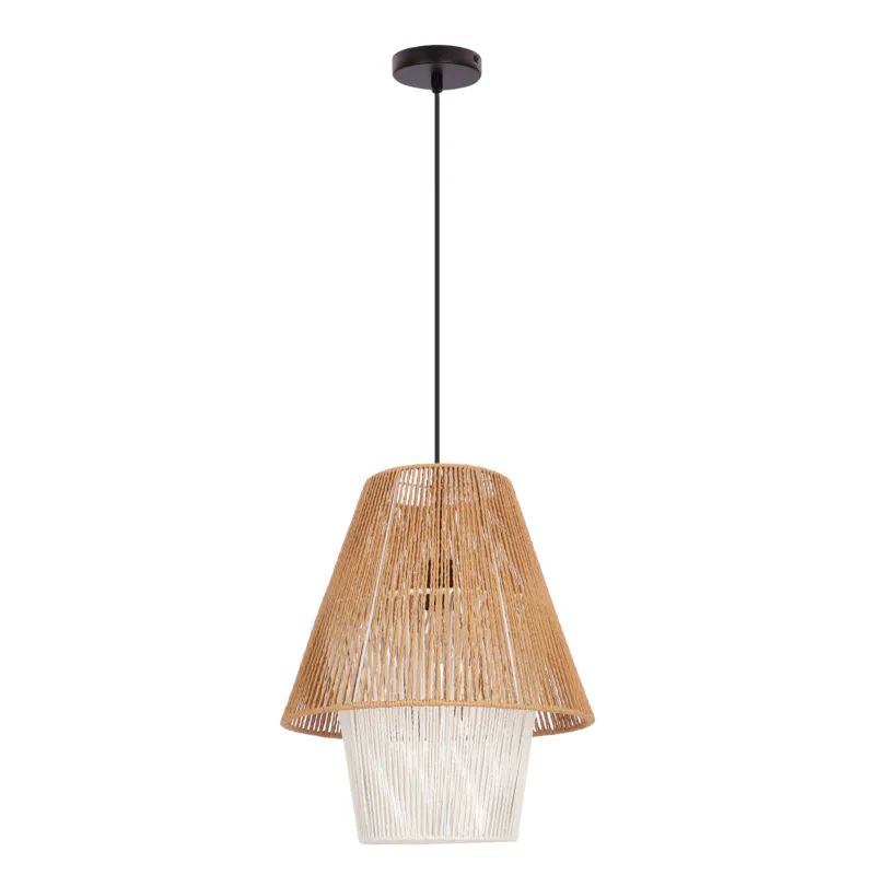 Lampa wisząca Candellux Africa 40 czarna z beżowo-białym abażurem 1×E27 Wybór klientów