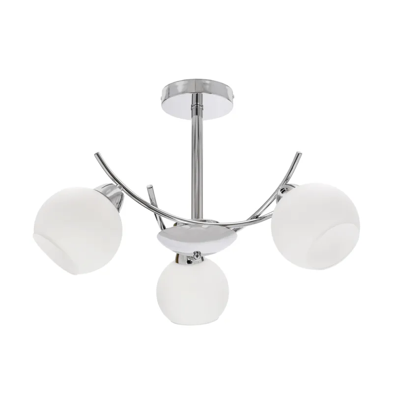 Wyprzedaż Lampa wisząca Candellux Amos chromowa z szklanym kloszem 3×E27