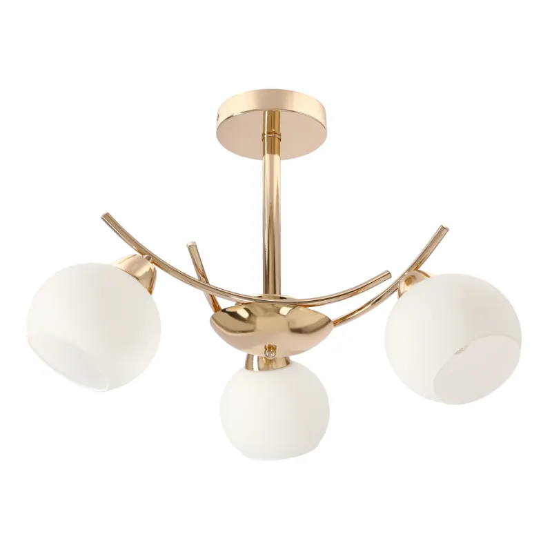 Lampa wisząca Candellux Amos złota ze szklanym kloszem 3×E27 Wyjątkowa oferta