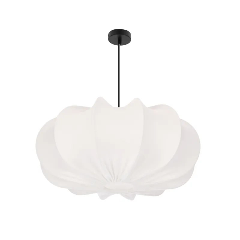 Lampa wisząca Candellux Cafee biała z tkaninowym abażurem 1×E27 Nie przegap
