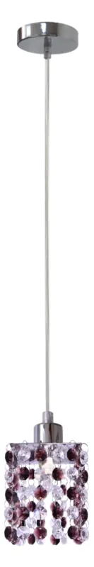 Bestseller Lampa wisząca Candellux Classic chrom z burgundowym kloszem G9