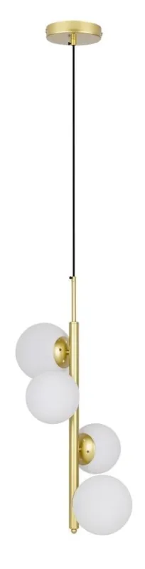 Bezpieczna płatność Lampa wisząca Candellux Cordel mosiężna z szklanymi kloszami 4×G9