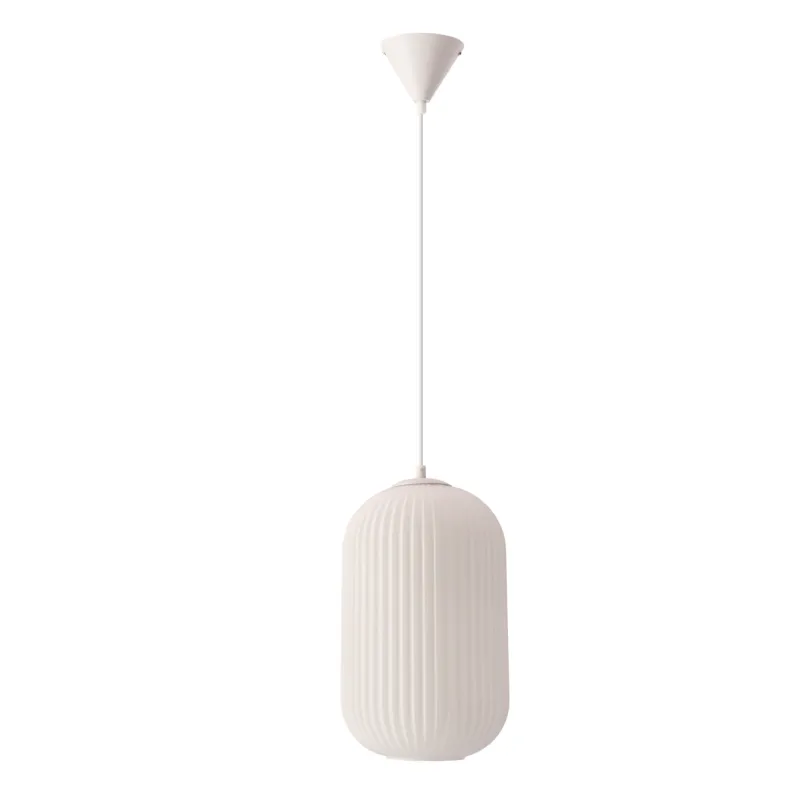 Niska cena Lampa wisząca Candellux Cresto biała z białym kloszem 1×E27