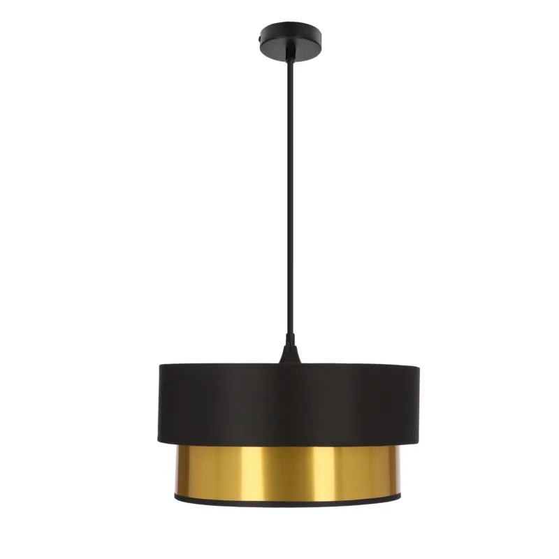 Lampa wisząca Candellux Erna czarna ze złotym abażurem 1×E27 Taniej