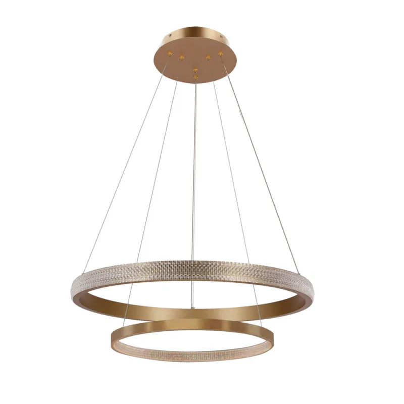 Lampa wisząca Candellux Hashim złota z bezbarwnymi kryształkami 2×LED Dostępne od ręki