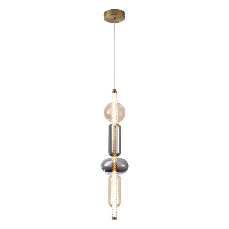 Oferta limitowana Lampa wisząca Candellux Kelly złota klosz szklany LED