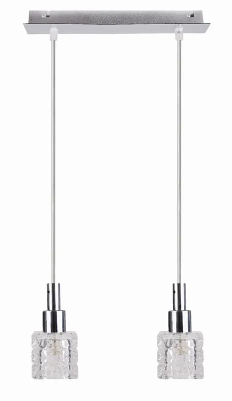 Lampa wisząca Candellux Rubik chrom z kryształkami 2×G9 Promocja