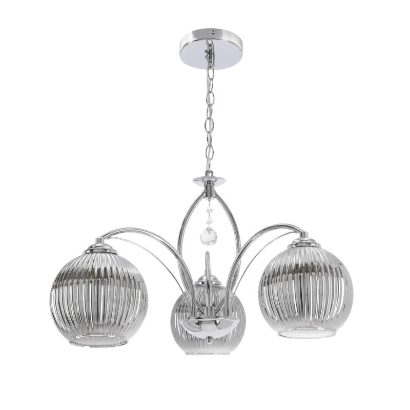 Zniżka Lampa wisząca Candellux Sierra chrom z chromowym kloszem 3×E27