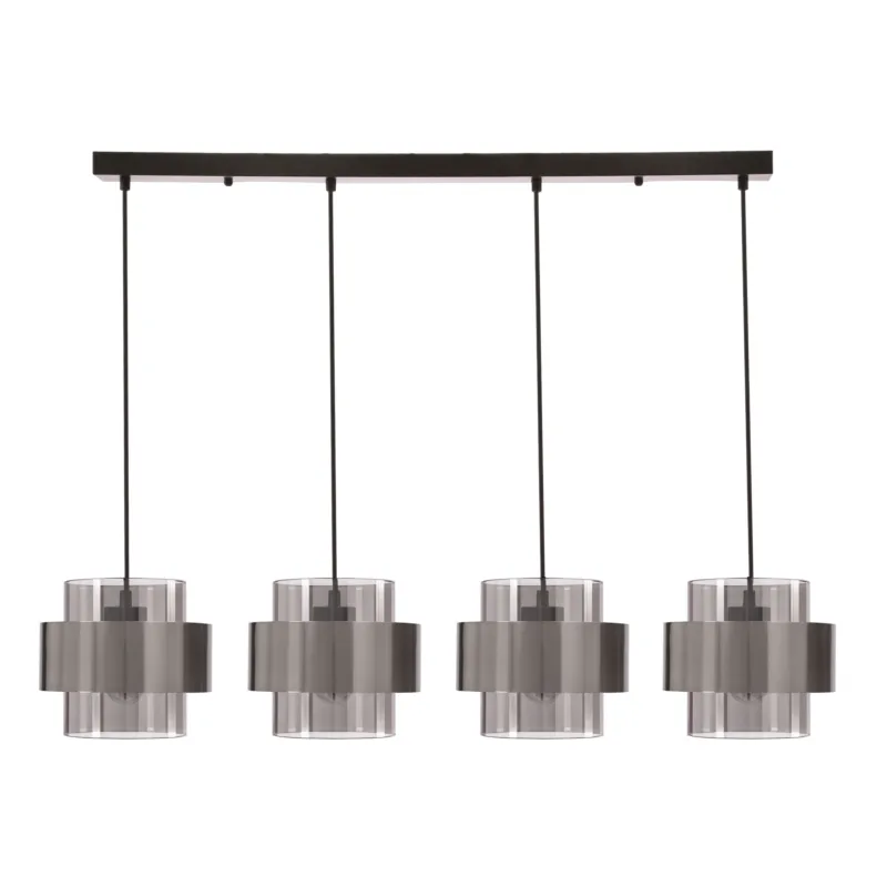 Lampa wisząca Candellux Spiega czarna z dymionymi kloszami 4×E27 Do wyczerpania zapasów