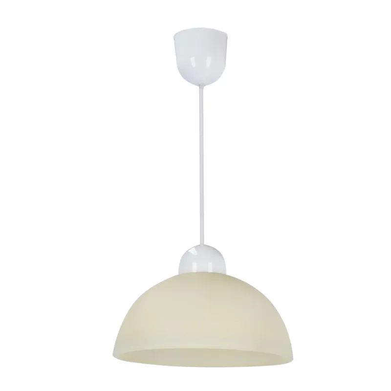 Lampa wisząca Candellux Vanilia 18 biała z kremowym kloszem 1×E27 Wyprzedaż