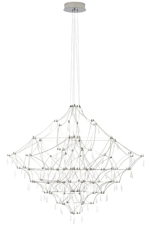 Łatwy zwrot Lampa wisząca CONSTELATION 77 LED, stal szczotkowana – Moosee