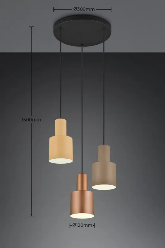 Lampa wisząca Elior Dl317319430 ciemnoszary, beżowy E27 - Trio Najlepsza cena