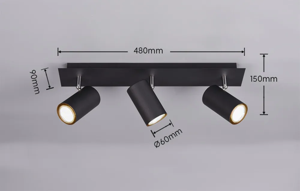 Ograniczona ilość Reflektor Vantos Dl332802400 czarny mat GU10 - Trio