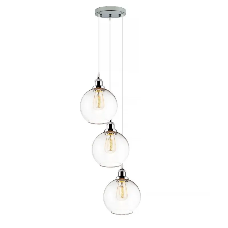 Ograniczona ilość Żyrandol New York Loft chrom, transparentny 20 cm - Altavola