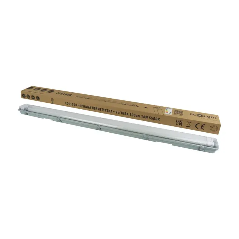 Zestaw Oprawa Hermetyczna + 2Xtuba Led 120Cm 6500K Dostępne od ręki