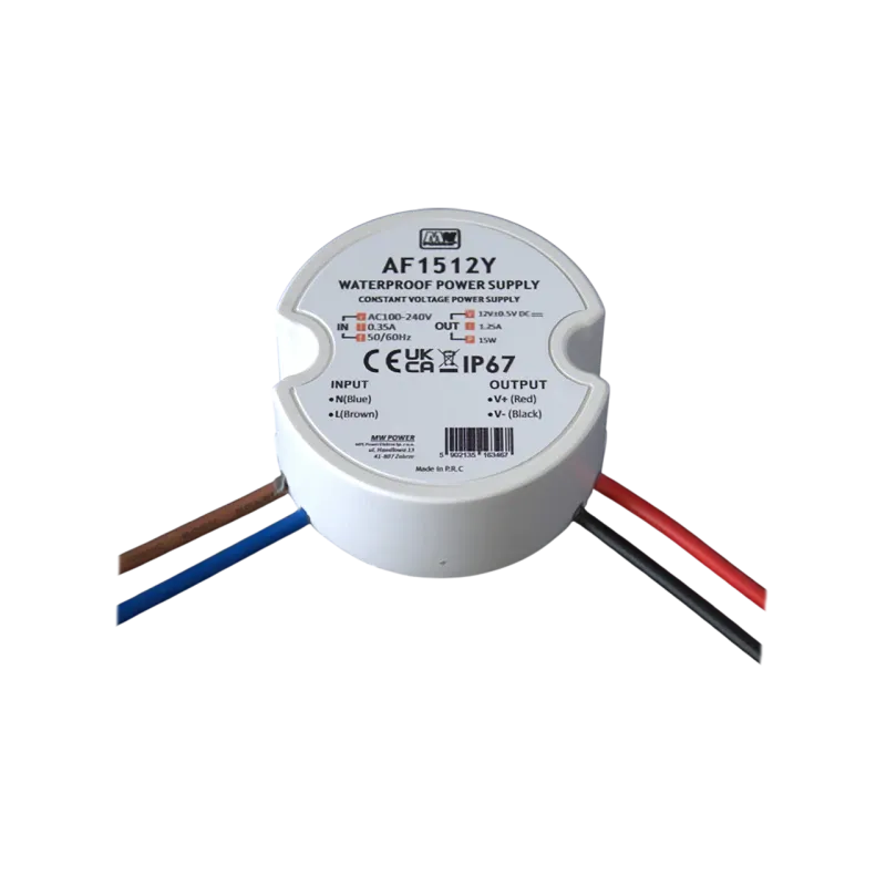 Bezpieczna płatność Zasilacz LED MW Power AF1512Y 15W 12V DC IP67 do puszki fi60