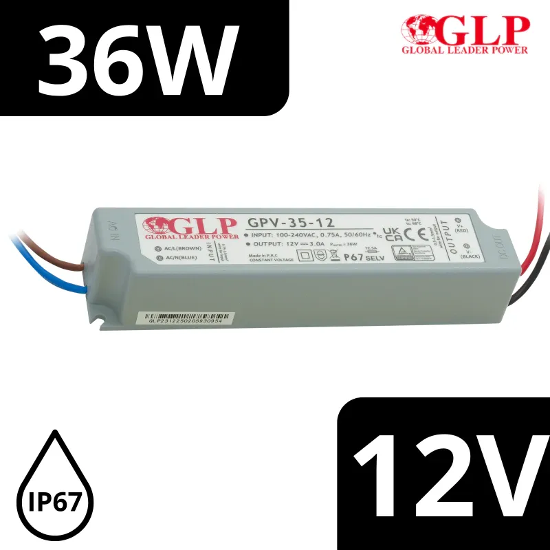 Oferta czasowa Zasilacz LED 12V 36W GPV-35-12 3A IP67 hermetyczny GLP