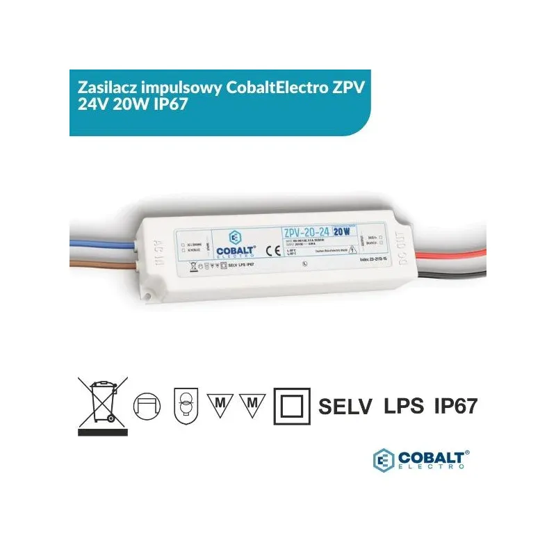 Zasilacz Impulsowy Cobaltelectro Zpv 24V 20W Ip67 Wyprzedaż
